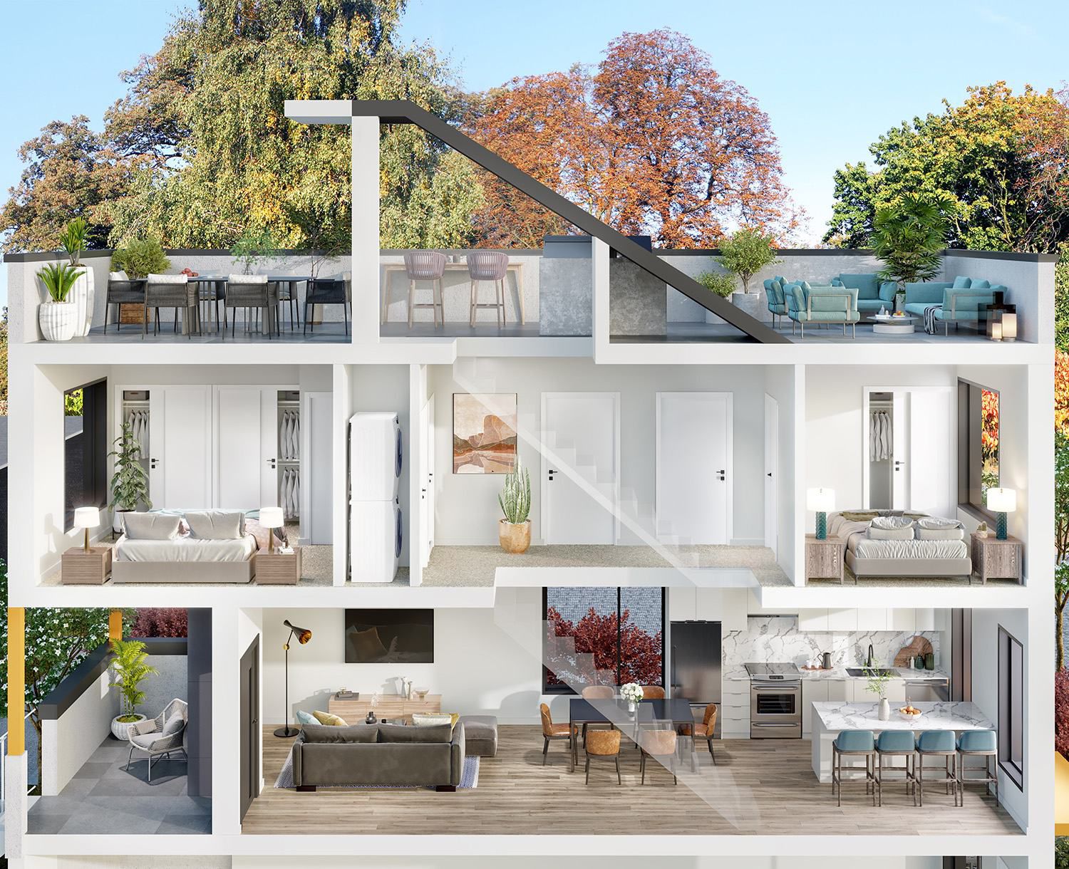 Passive house cutaway